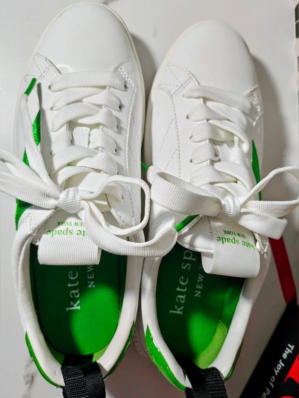 Kate Spade Kids White & Green Low-Top Sneakers